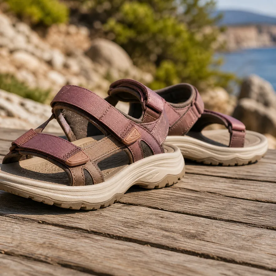 Dempede sandaler med tykk EVA-såle for tur og friluftsliv