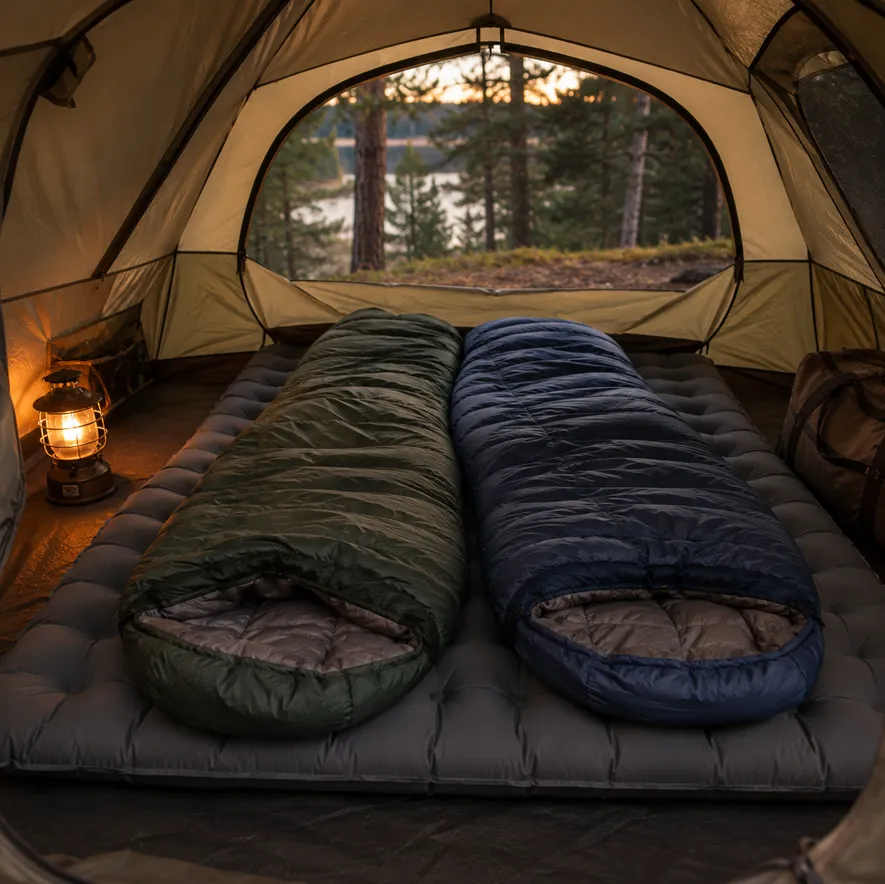 Dobbelt liggeunderlag for par i telt – behagelig camping for to personer