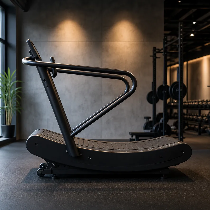 Motorfri kurvet tredemølle med buet løpeflate for hjemmegym eller treningssenter