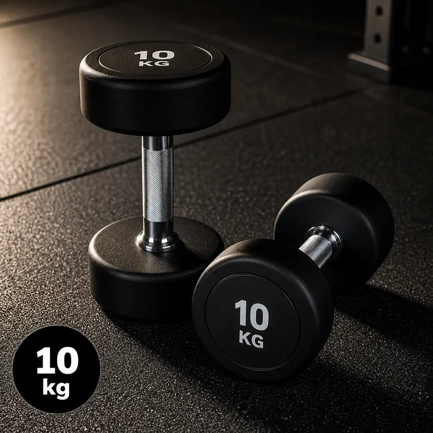 Manualer på 10 kg til styrketrening på treningssenter eller i hjemmegym
