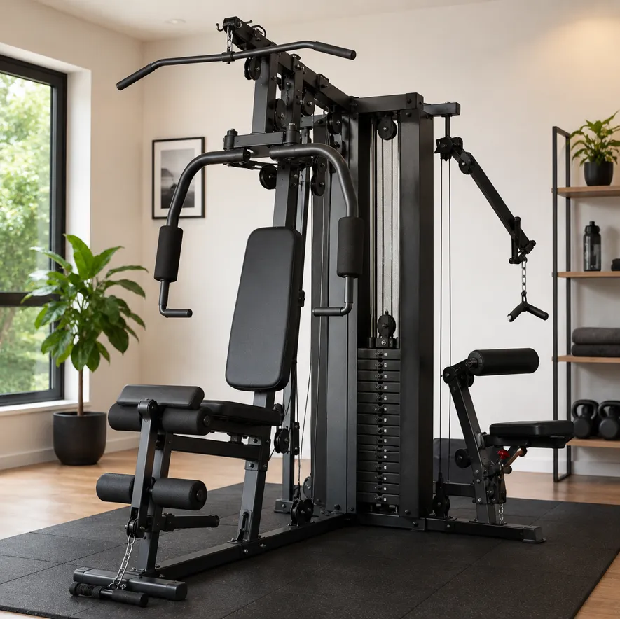 Multigym for hjemmegym med 100 kg vektmagasin - komplett styrketreningsutstyr