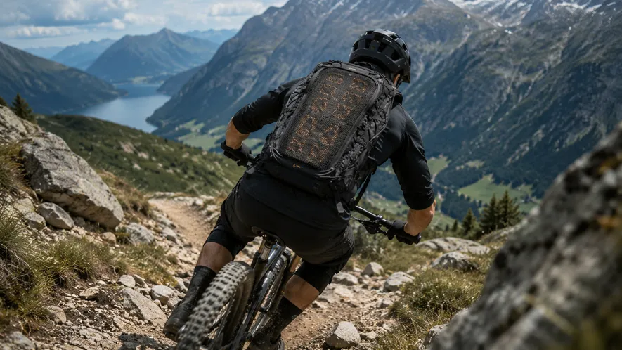 Ryggsekk med innebygd ryggbeskytter for MTB og downhill - beskytter ved fall