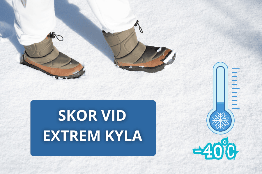 Sko i ekstrem kulde, termometeret viser -40